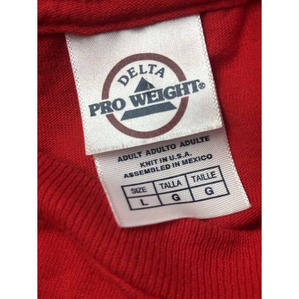 Vintage Jerzees Son Teez T Shirt L Large Red 2004 Gold Name Above All Names 4165 - Picture 2 of 12